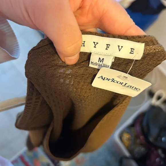 NWT HYFVE CROPPED WAFFLE KNIT TOP - Picture 3 of 4